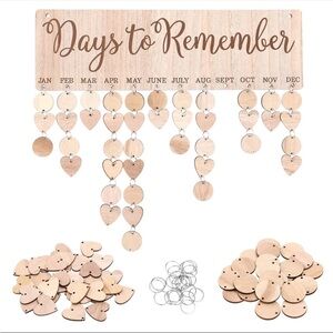 Wooden Calendar Days to Remember Wall Plaque NEW SEALED